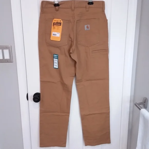 Men's Carhartt Canvas Rugged Flex Relaxed Five Pocket Work Pants 32Wx32L NWT - Picture 6 of 13